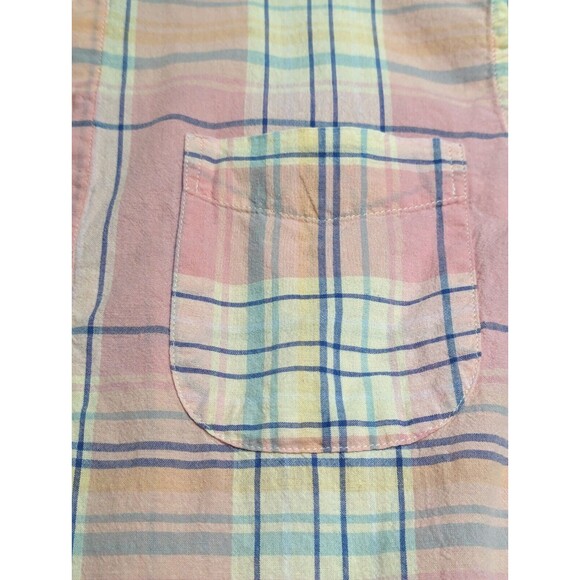 Indian Madras Woven For J‎ Crew Womens Shirt Small Pink Classic Fit Short Sleeve - Picture 5 of 11